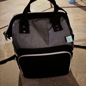 Stylish Black and Grey Diaper Bag